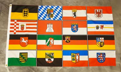 Fahne Flagge Deutschland 16 Bundesländer - 90 x 150 cm