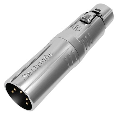 Seetronic XLR 5P male to XLR 3P female Goldkontakte - silberfarbenes Gehäuse