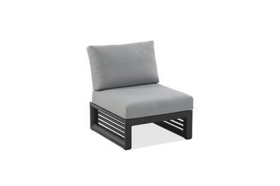 Loungesessel Maltax 68x80 cm Polster Weiß/Grau Gestell Aluminium Anthrazit