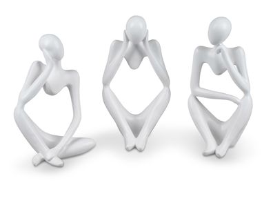 Formano Moderne Figuren als Set - 3 verschiedene Skulpturen 24 cm in weiss matt