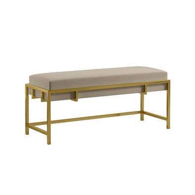 BETTSO Polsterbank mit goldenem Gestell LAMO 100 - Sitz dunkelbeige