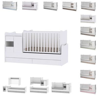 Lorelli Babybett, Jugendbett 3 in 1 Mini Max umbaubar, für 2 Kinder gleichzeitig