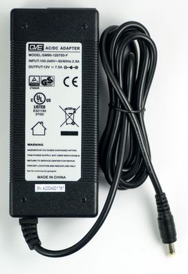 Netzteil / Power Supply AC DC GVE GM90-120750-F / 12V 7,5A 100-240V, 2,5A - NEU