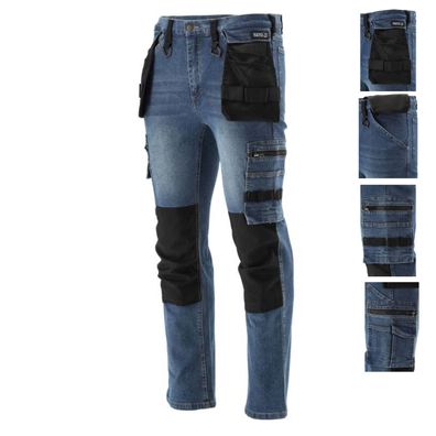 Arbeitshose, Strech Jeans, marine/schwarz Größe L