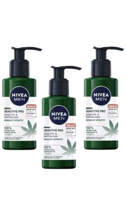 3x Gesichts- und Bartbalsam / 150ml / Nivea Men Sensitive Pro/ beruhigt effektiv