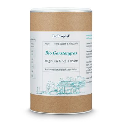 BioProphyl BIO Gerstengras | 300 g junges Gerstengras Pulver aus BIO Anbau