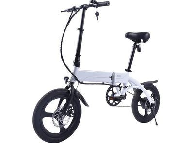 XQISIT X-160 E-Bike 16 Zoll klappbares E-Bike Fahrrad weiß