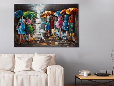 Gilde GILDE Gallery, Bild, rechteckig, "Rainy Summer", Regenschirmmotiv, Metall,