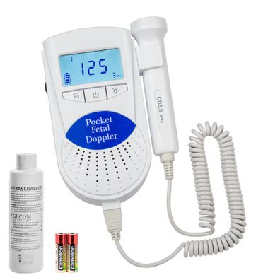 Sonoline B Fetal Doppler blau mit 3 MHz Sonde + Ultraschallgel + Batterien