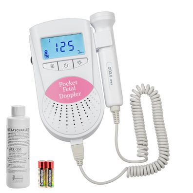 Sonoline B Fetal Doppler pink mit 3 MHz Sonde + Ultraschallgel + Batterien