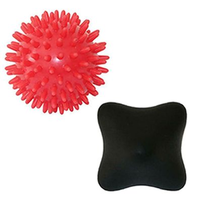 Faszienball 6eckig schwarz + ø 7cm Massageball Igelball