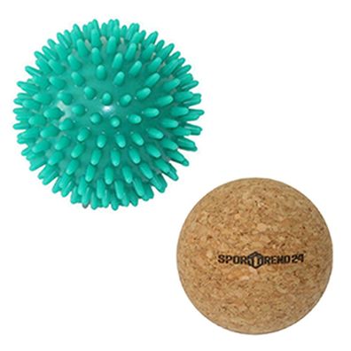 8cm Massageball Igelball + Faszienball Cork 6,5cm