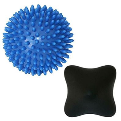 Faszienball 6eckig schwarz + ø 9cm Massageball Igelball