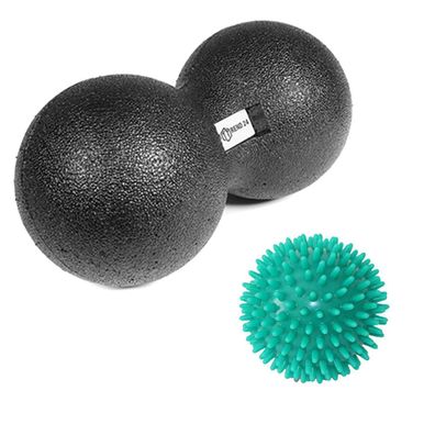 Faszienball Duoball 12cm + ø 8cm Massageball Igelball