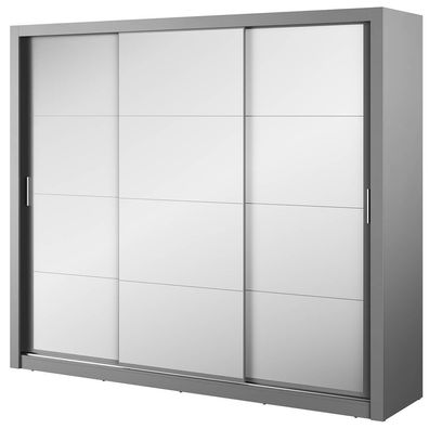 Kleiderschrank ID-01-3L, Schwebetürenschrank mit Spiegel. Breite 250 cm. Farbe wählba