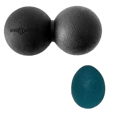 6,5cm Lacrosse Duo Faszienball + Grip Ball blau