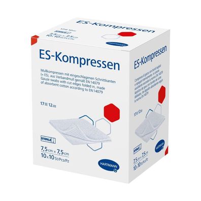 Hartmann ES-Kompressen, steril 7,5 x 7,5 cm | Packung (100 Stück)