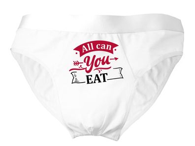 Herren Slip bedruckt mit "All can you eat"