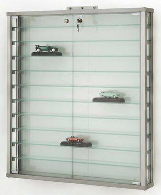 Wandvitrine IP Sammlervitrine Glasvitrine Wand hängend Alu abschließbar 80 cm