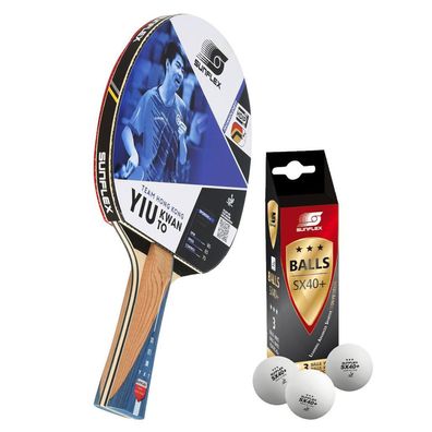 Sunflex Tischtennisschläger TEAM YIU KWAN TO + 3x SX+ Tischtennisbälle