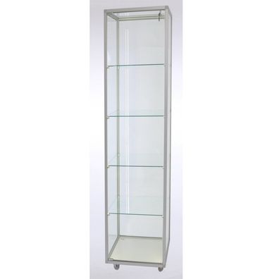 Standvitrine CVL Sammlervitrine Glas abschließbar LED- Beleuchtung 40 cm Rollen