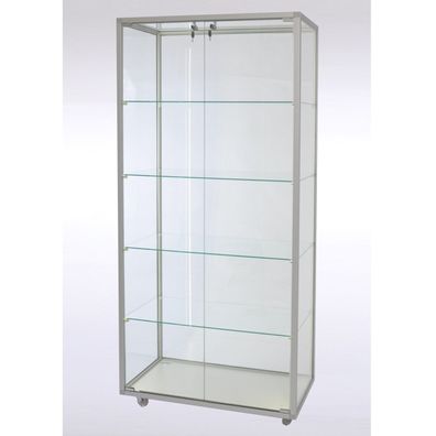 Standvitrine CVL Sammlervitrine Glas abschließbar LED-Beleuchtung 80 cm stehend