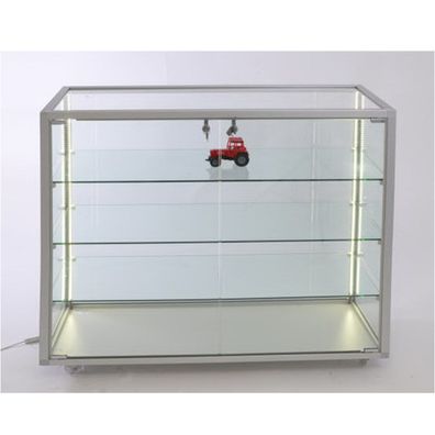 Thekenvitrine CBL beleuchtet Vitrinenschrank abschließbar 100 cm mit Rollen