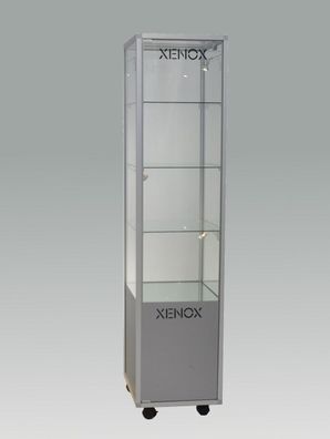 Glasvitrine CMF & Unterschrank abschließbar Messevitrine 40 cm Rollen Spiegel