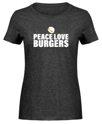 PEACE LOVE Burgers - Damen Melange Shirt