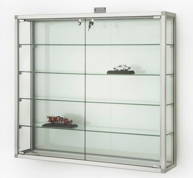 Wandvitrine CP hängend Sammlervitrine Wand 100 cm Schloss Holzrückwand