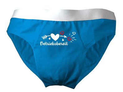 Herren Slip bedruckt mit "Betriebsbereit"