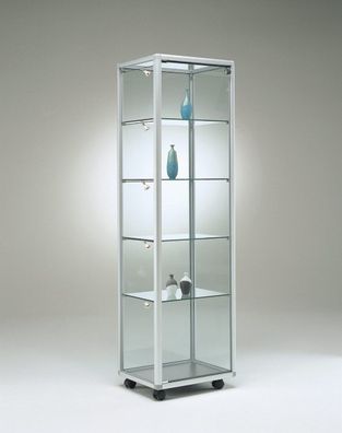 Glasvitrine BV Vitrine Ausstellung Messe abschließbar 50 cm Rollen Spiegel