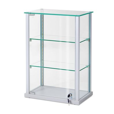 kleine mobile Tisch Glasvitrine LED Beleuchtung & abschließbar