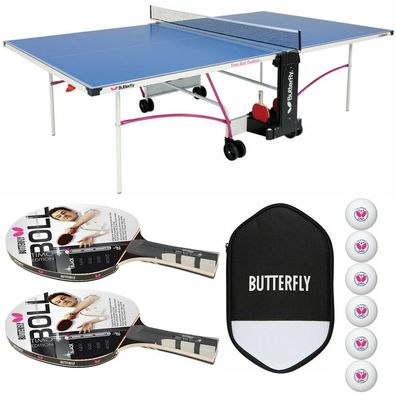 Butterfly Timo Boll Tischtennisplatte + Tischtennisschläger + Tischtennishülle