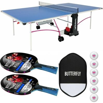 Butterfly Timo Boll Tischtennisplatte + Tischtennisschläger + Tischtennishülle