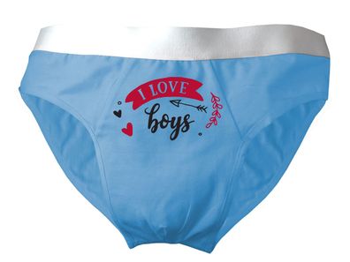 Herren Slip bedruckt mit "I love boys"