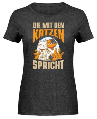 DIE MIT DEN KATZEN Spricht - Damen Melange Shirt