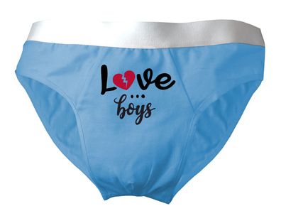 Herren Slip bedruckt mit "Love... boys"