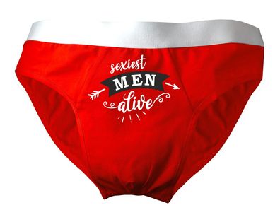 Herren Slip bedruckt mit "Sexiest men alive"