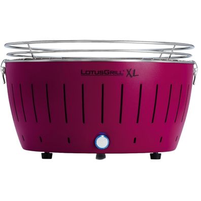 LotusGrill XL Pflaumenlila G435 der raucharme Holzkohlegrill/Tischgrill mit USB