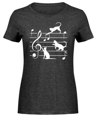 KATZEN MUSIK NOTEN - Damen Melange Shirt