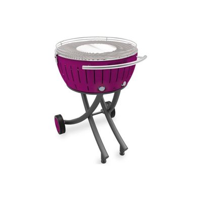 LotusGrill XXL (G600) Gartengrill 21,8kg, Pflaumenlila mit USB Anschluss