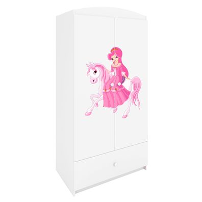 Kinderkleiderschrank Babydreams Drehtürenschrank Kleiderschrank Prinzessin II Weiß