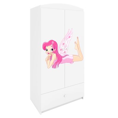 Kinderkleiderschrank Babydreams Drehtürenschrank Kleiderschrank Elfe II Weiß