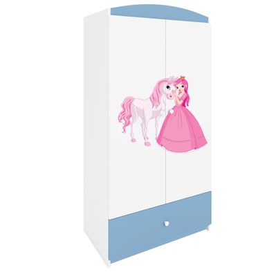 Kinderkleiderschrank Babydreams Drehtürenschrank Kleiderschrank Prinzessin I Blau