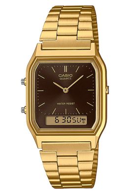 Casio Collection Edgy Armbanduhr Ana-Digi Goldfarben/Braun AQ-230GA-5AMQYES