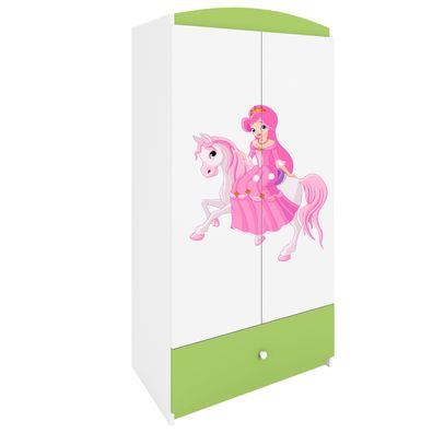 Kinderkleiderschrank Babydreams Drehtürenschrank Kleiderschrank Prinzessin II Grün