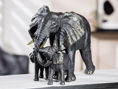 Gilde Figur, Elefant, Kunstharz, schwarz, VE 1, L. 18,5 cm, B. 39,5 cm, H. 26,5