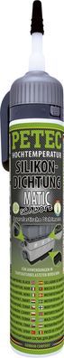 Petec Hochtemperatur-Silikondichtung Matic 200 ml schwarz