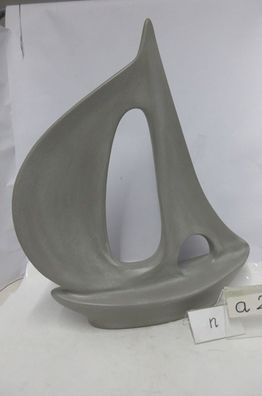 Gilde Dekoobjekt, Boot, "Albufeira", Keramik, grau, VE 1, L. 14 cm, B. 49 cm, H